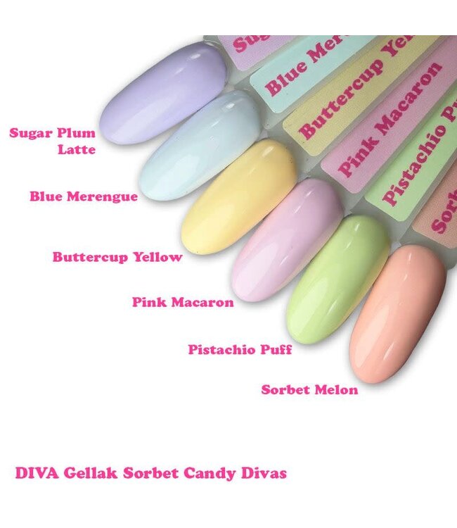 Set Gellak Sorbet Candy Divas 6 x 6 ml.