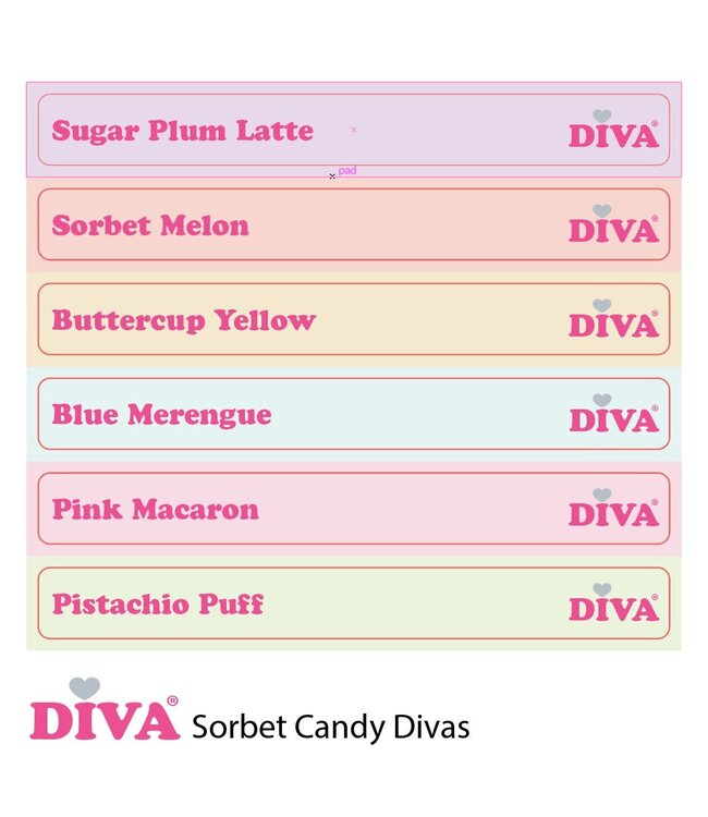 Diva Colorpop Stickers Sorbet Candy Divas