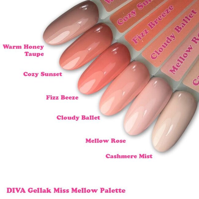 One Coat Gellak Miss Mellow Palette Collection 6 x 6 ml.