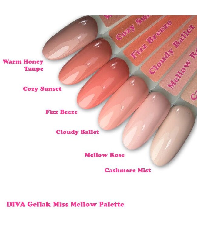 One Coat Gellak Miss Mellow Palette Collection 6 x 6 ml.