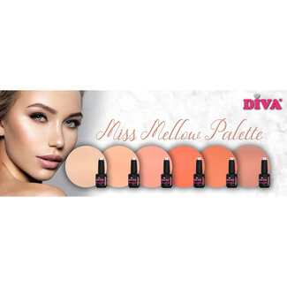 Diva One Coat Gellak Miss Mellow Palette Collection 6 x 6 ml.