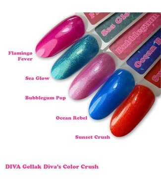 Diva Set Gellak Color Crush 5 x 6 ml.