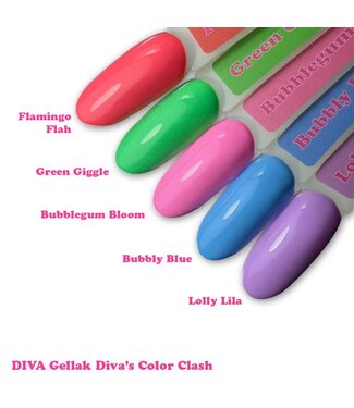 Diva Set Gellak Color Clash 5 x 6 ml.