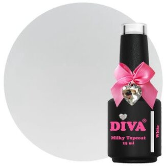 Diva Milky Glass Topcoat White 15 ml.