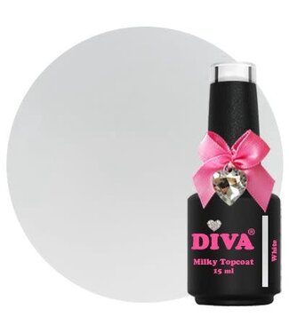 Diva Milky Glass Topcoat White 15 ml.