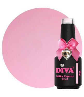 Diva Milky Glass Topcoat Pink 15 ml.