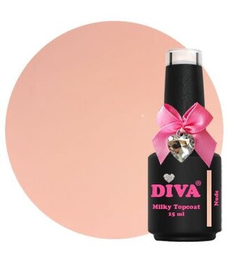 Diva Milky Glass Topcoat Nude 15 ml.