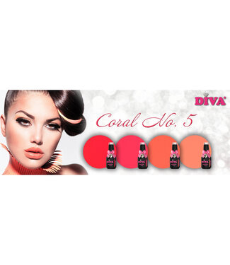 Diva Set Gellak Diva Coral No.5   4 st. 10 ml. incl. stickers