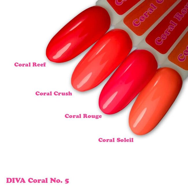 Set Gellak Diva Coral No.5   4 st. 10 ml. incl. stickers