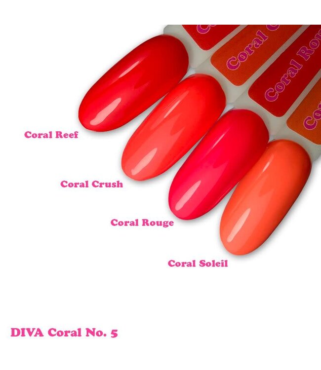 Set Gellak Diva Coral No.5   4 st. 10 ml. incl. stickers