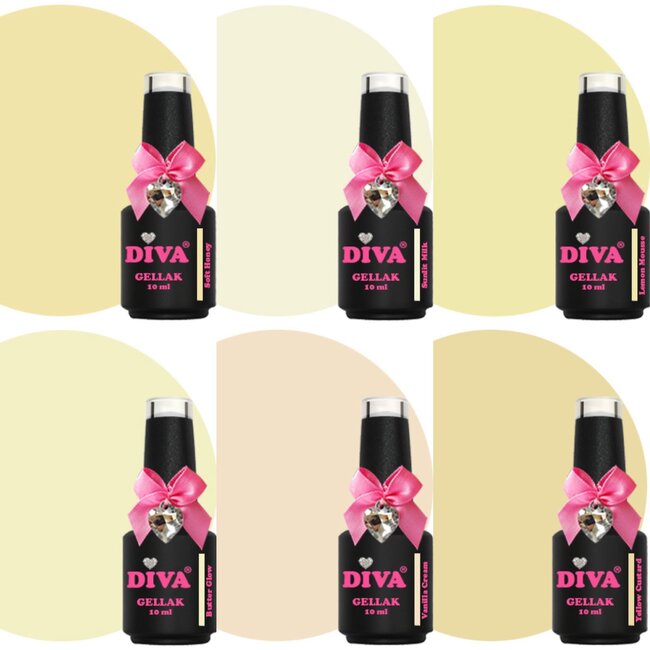 Set Gellak Hello Yellow Glow 6 st. 10 ml.