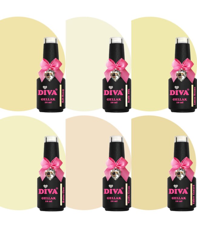 Set Gellak Hello Yellow Glow 6 st. 10 ml.