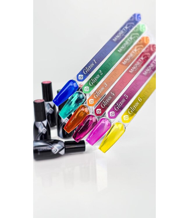 Set 7 ml. Gelpolish Glass 6 st. met Stickervel voor colorpops