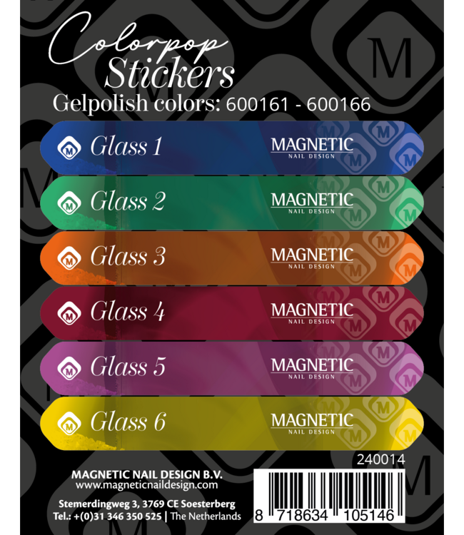 Stickervel Gelpolish 600161 t/m 600166