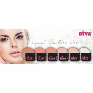 Diva Liquid Builder Gel Collection 6x 30 ml. + gratis Colorpop Stickers en Fineliner Long