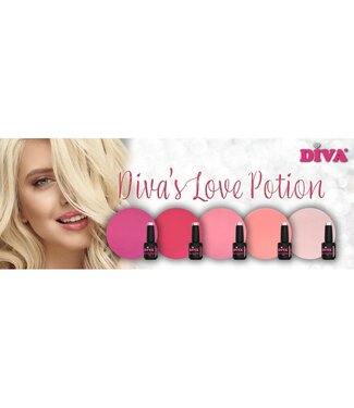Diva One Coat Gellak Diva's Love Potion Collection 5 x 6 ml. + gratis Colorpop Stickers