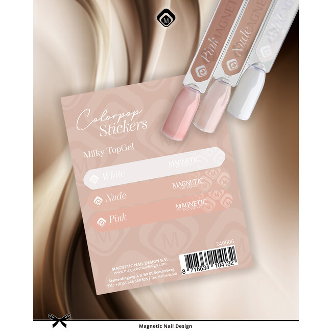 Set Milky Top Gels, 3 stuks + gratis Stickervel