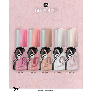 Magnetic Set Sheer Gelpolish, 5 stuks + gratis Stickervel