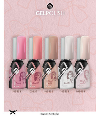 Magnetic Set Sheer Gelpolish, 5 stuks + gratis Stickervel