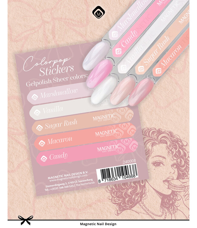 Magnetic Stickervel Sheer Gelpolish 103634 t/m 103638