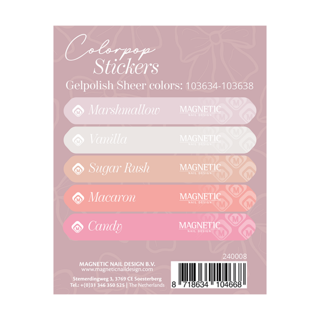 Stickervel Sheer Gelpolish 103634 t/m 103638