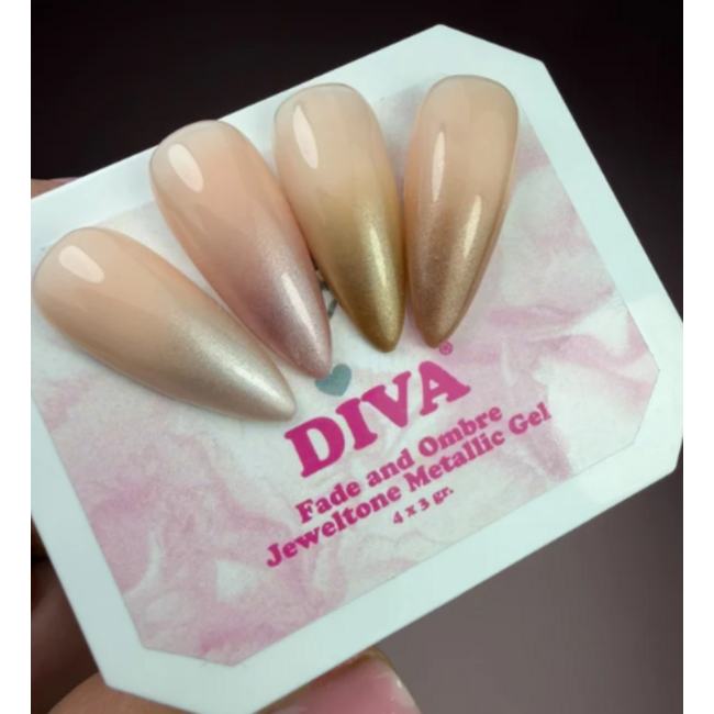 Fade & Ombre Jewel Tone Metallic Gel Box 4 x 3 g.