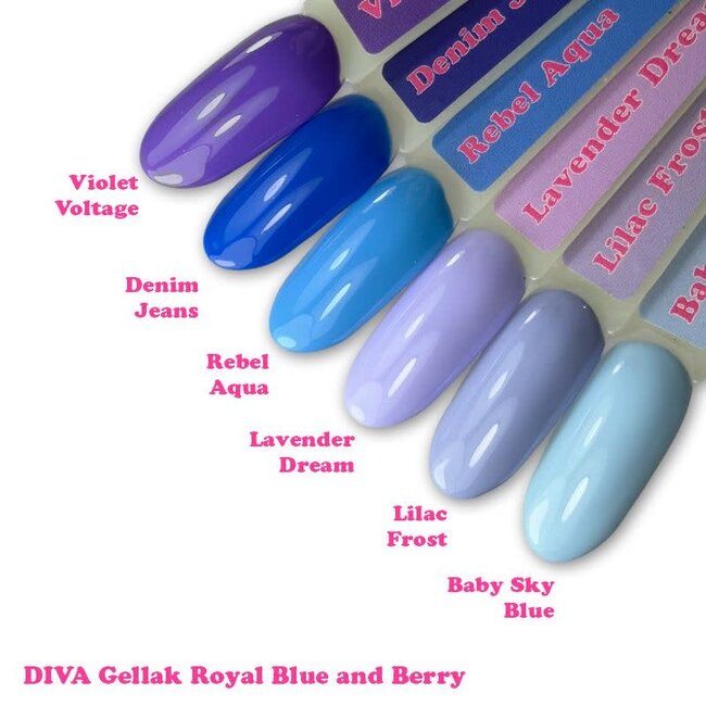 Set Gellak Royal Blue & Berry 6 st. 10 ml. + Gratis Colorpop Stickers