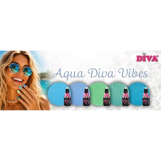 Diva Set Gellak Aqua Diva Vibes 5 st. 10 ml. + gratis Colorpop Stickers