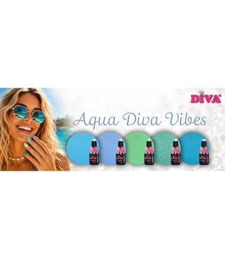 Diva Set Gellak Aqua Diva Vibes 5 st. 10 ml. + gratis Colorpop Stickers