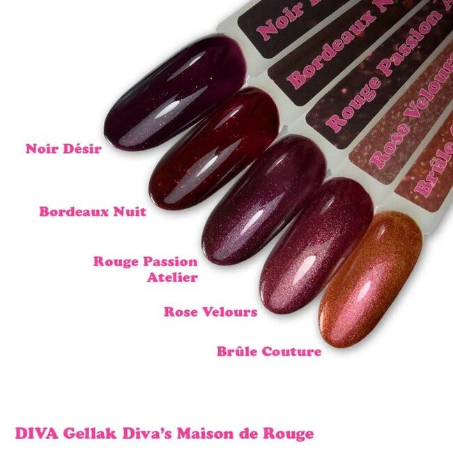 Set Gellak Diva's Maison de Rouge 5x 10 ml. + Gratis Colorpop Stickers