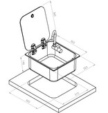 CARBEST CARBEST Spüle Edelstahl 322x352x150 m. Glasabdeckung+Wasserhahn