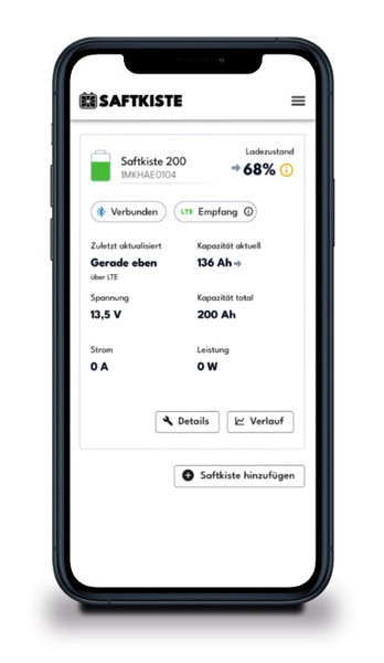 SAFTKISTE Saftkiste 200 - 200 Ah - Premium LiFePO4-Batterien mit Bluetooth und integriertem LTE-Modul für Fernzugriff