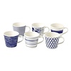 Royal Doulton Set 6 bekers met oor Pacific Blue 45 cl