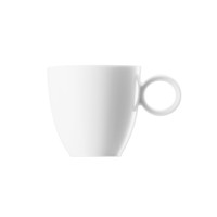 Espressokop / Mokkakop  Vario wit op schotel rvs