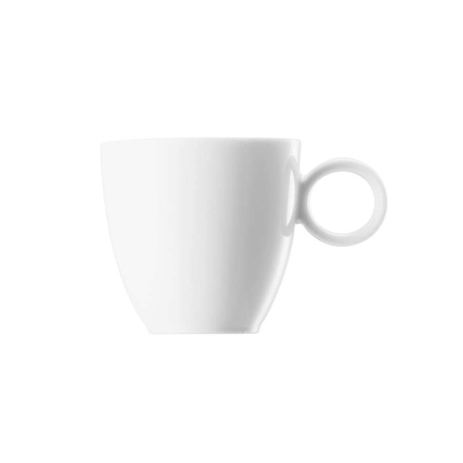 Espressokop / Mokkakop  Vario wit op schotel rvs-1