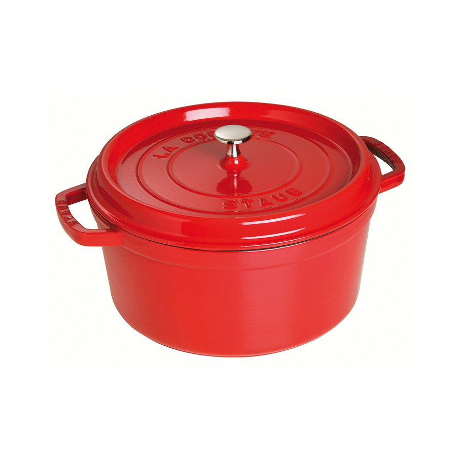 Ronde cocotte gietijzer Staub 28 cm 6,7 L kkersenrood-1