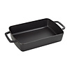 Staub Rechthoekige ovenschaal gietijzer mat zwart 30x20 cm - 2 hv.