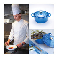 Stoofpot 28 cm blauw met deksel gietijzer