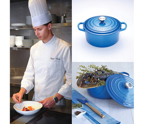  Le Creuset Stoofpot 28 cm azure blauw met deksel gietijzer 