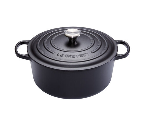  Le Creuset Stoofpot 34 cm mat zwart met deksel gietijzer 