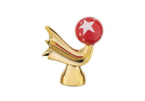  Alessi - XMAS Kerstster in porselein - goud en rood - Kerstdecoratie 