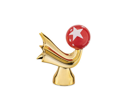  Alessi - XMAS Kerstster in porselein - goud en rood - Kerstdecoratie 