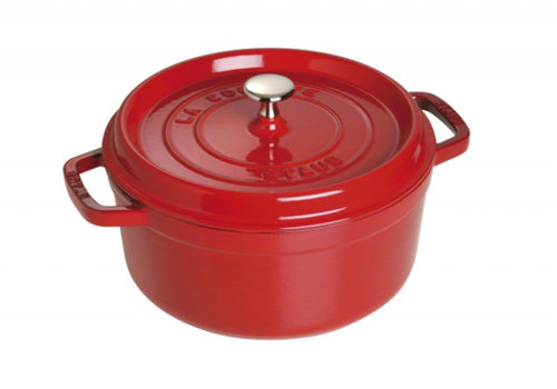  Staub Ronde cocotte Staub rood  24 cm gietijzer 