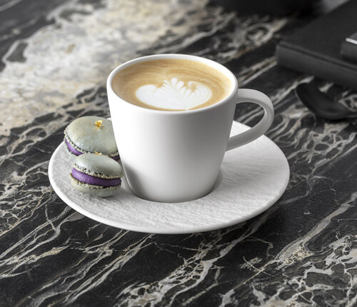  Villeroy & Boch Mokkakop en schotel Manufacture Rock wit 