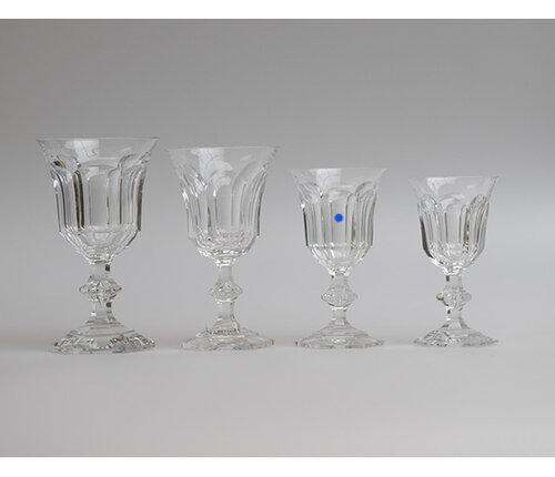  Val Saint Lambert Rode wijnglas Metternich côtes plates 