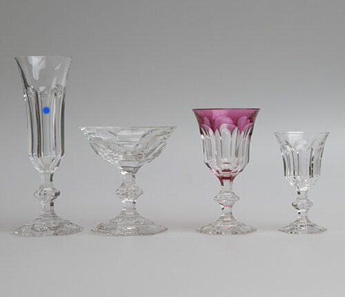  Val Saint Lambert Champagneflute Metternich côtes plates 