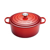 Stoofpot 24 cm rood met deksel gietijzer fonte