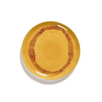 thumb-Plat bord Feast Ottolenghi 26.5 cm geel met rode streepjes-1