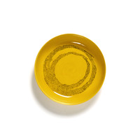 thumb-Diep bord 22 cm Feast Ottolenghi geel met zwarte stippen-1