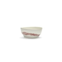 thumb-Bowl / Kom 16 cm Feast Ottolenghi wit met rode streepjes-1